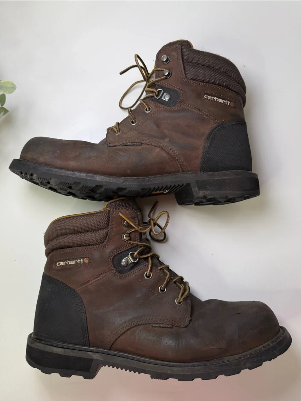Carhartt CMW6273 Size 10W Brown Leather Waterproof Classic Men's Work Boots